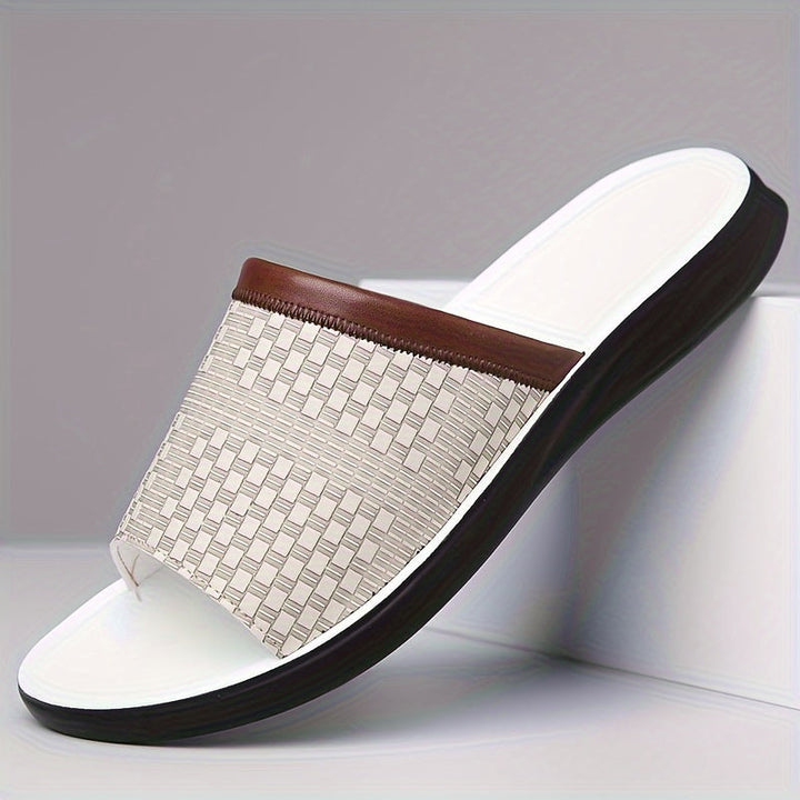 Aiden | Elegant Woven Slide Mens Sandals with Cushioned Sole