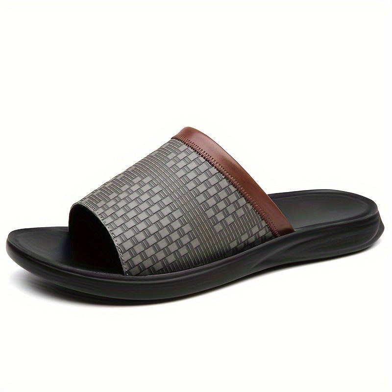 Aiden | Elegant Woven Slide Mens Sandals with Cushioned Sole
