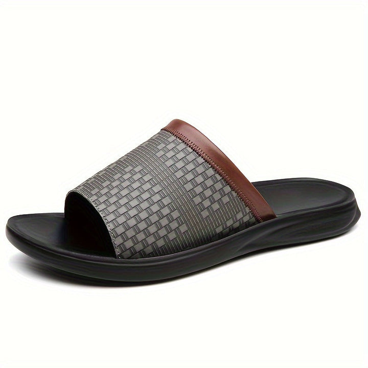 Aiden | Elegant Woven Slide Mens Sandals with Cushioned Sole