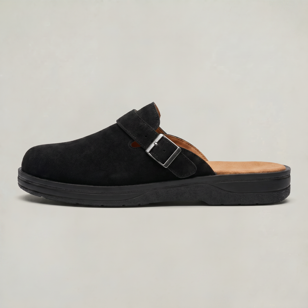 Alfie | Refined Buckle Strap Slip On Mule Clogs