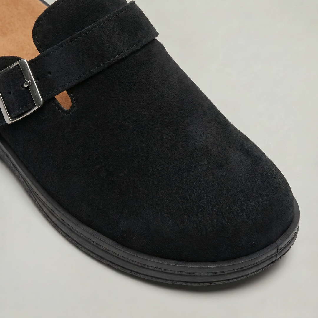 Alfie | Refined Buckle Strap Slip On Mule Clogs