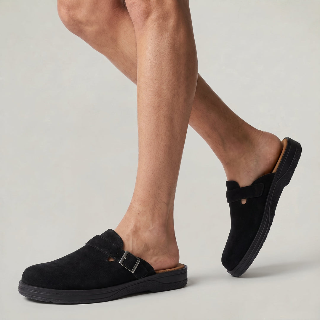 Alfie | Refined Buckle Strap Slip On Mule Clogs