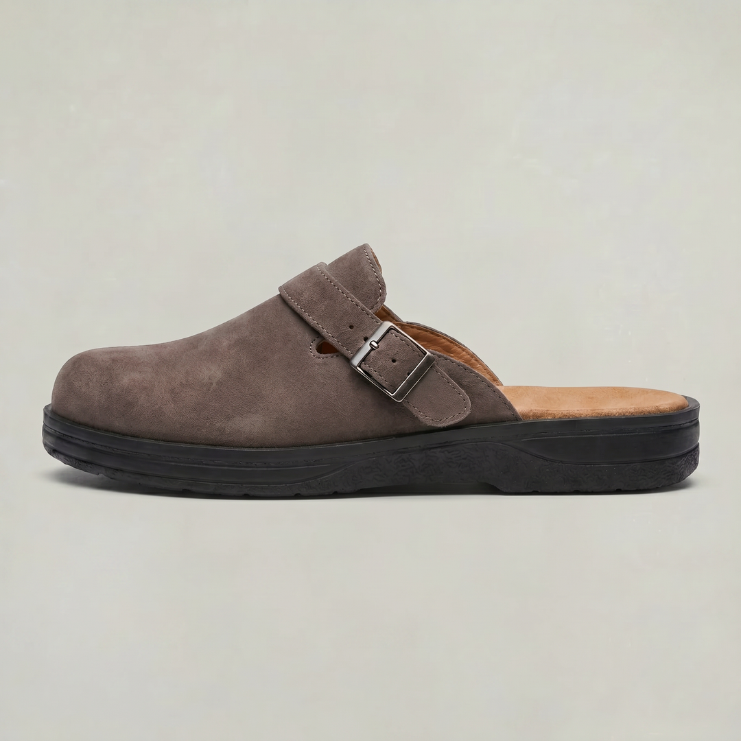 Alfie | Refined Buckle Strap Slip On Mule Clogs
