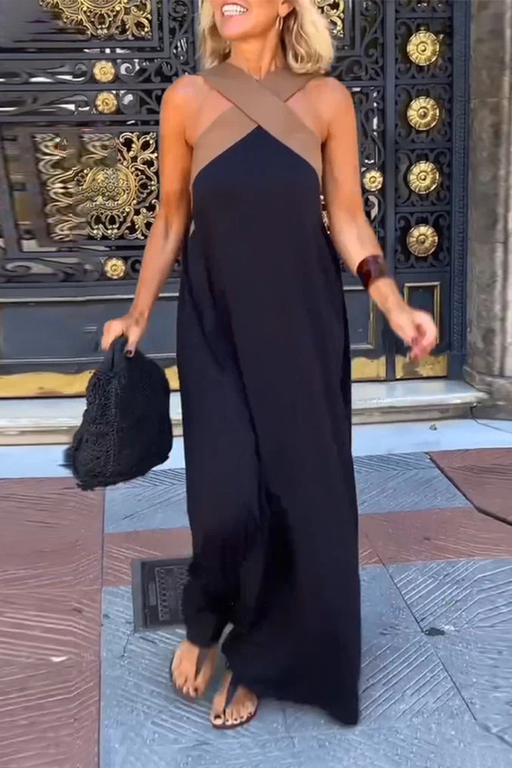 Alice | Cross Halter Neck Sleeveless Maxi Summer Dresses