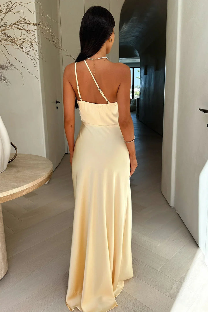 Alice | Timeless One Shoulder Maxi Races Dress with High Slit