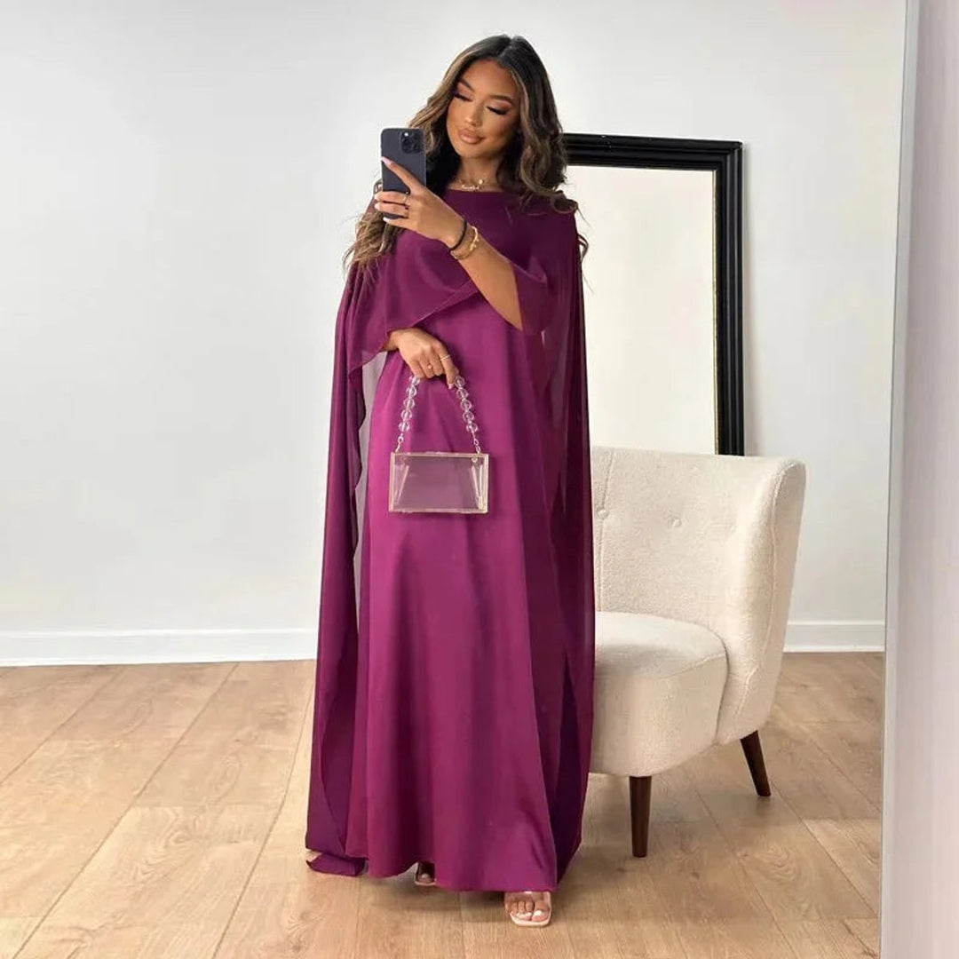 Amelia | Chic Cape Sleeve Maxi Races Dresses Gown