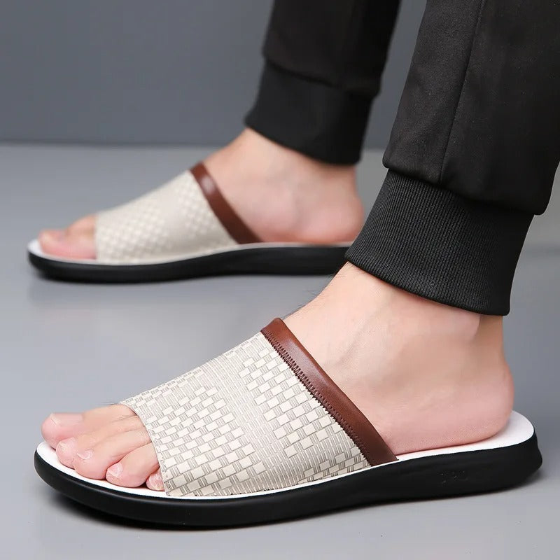 Angus | Graceful Woven Slip-On Men Slides