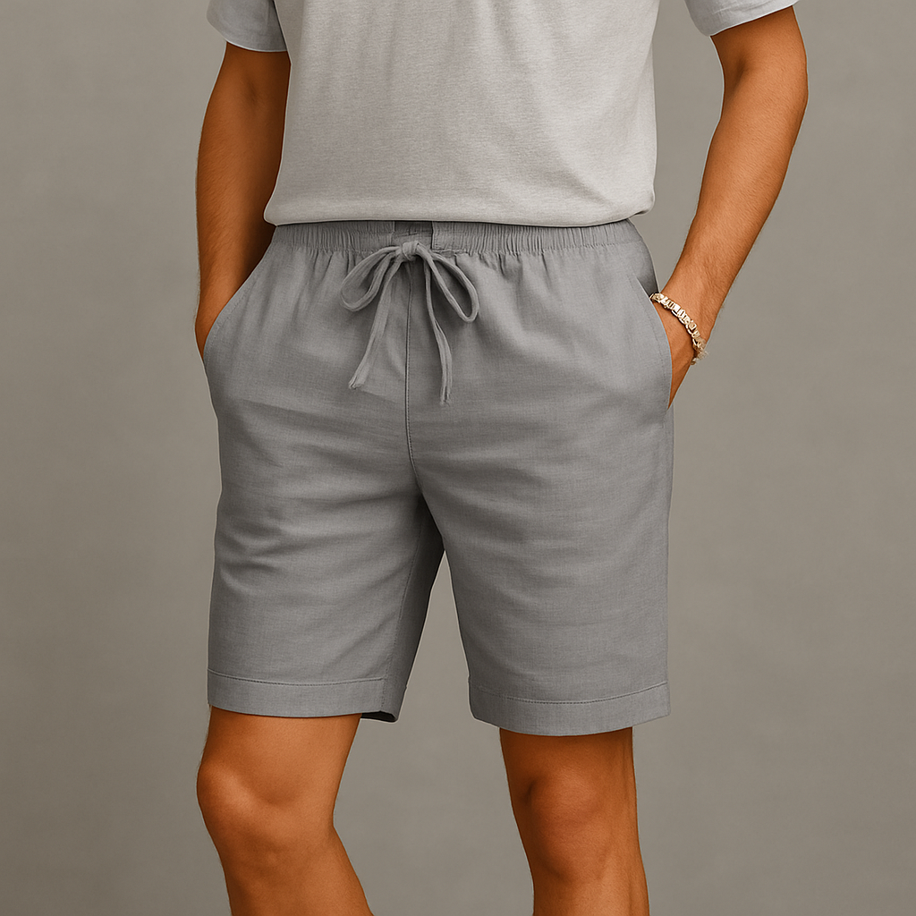 Archer | Elastic Waist Drawstring Linen Shorts