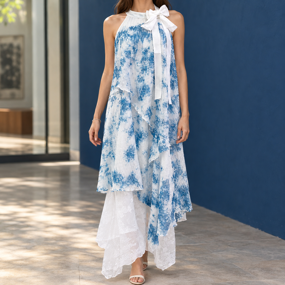 Aria | Graceful Asymmetric Halter Maxi Summer Dresses