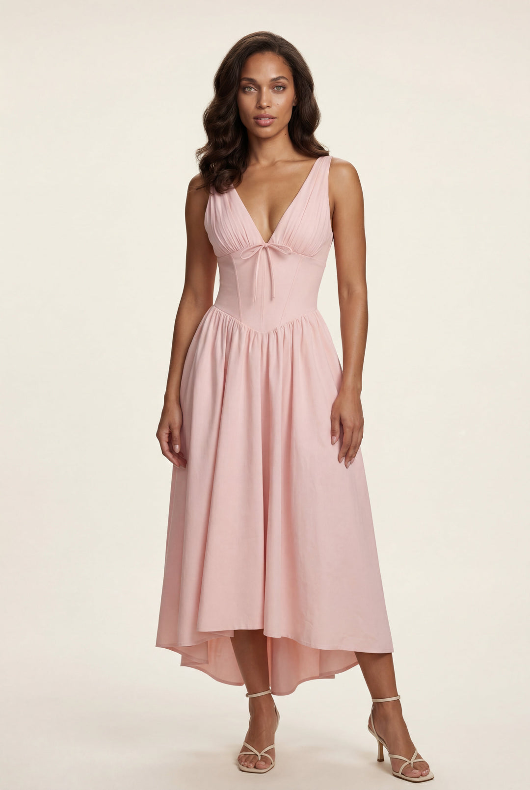 Aria | Graceful Corset Bodice Midi Races Dresses