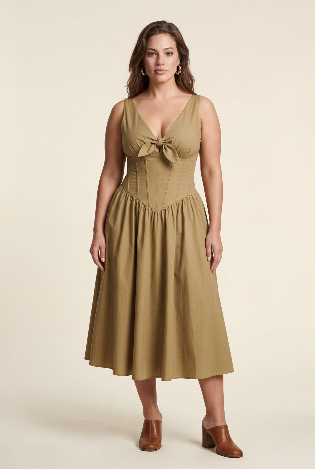 Aria | Graceful Corset Bodice Midi Races Dresses