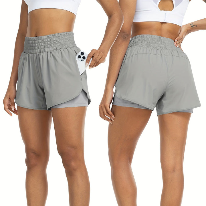 Aria | Graceful High-Waisted Double-Layer Bike Shorts