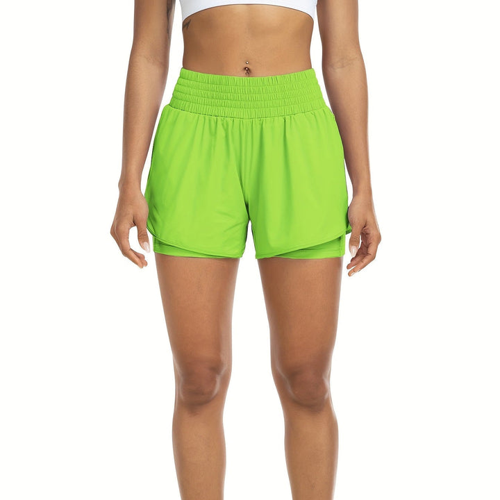 Aria | Graceful High-Waisted Double-Layer Bike Shorts