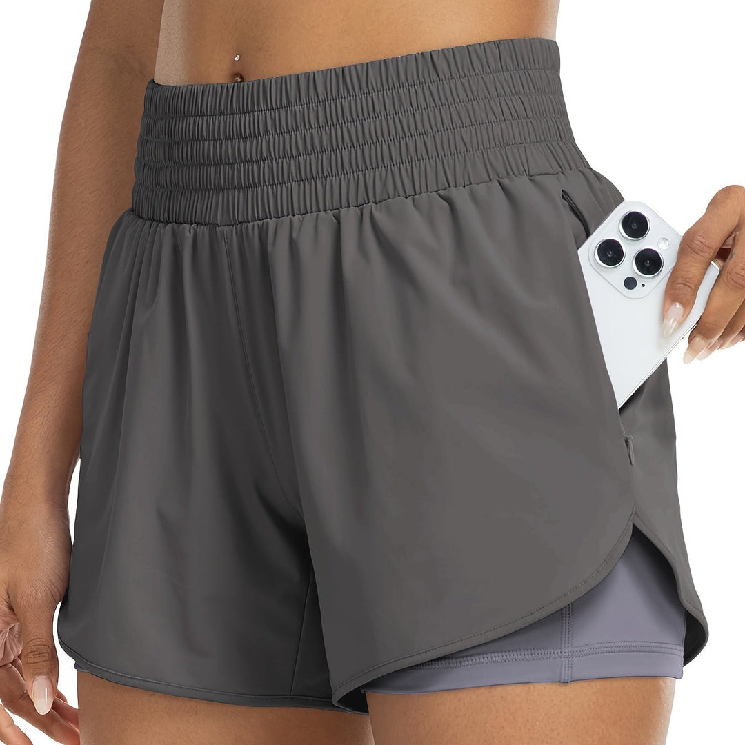 Aria | Graceful High-Waisted Double-Layer Bike Shorts