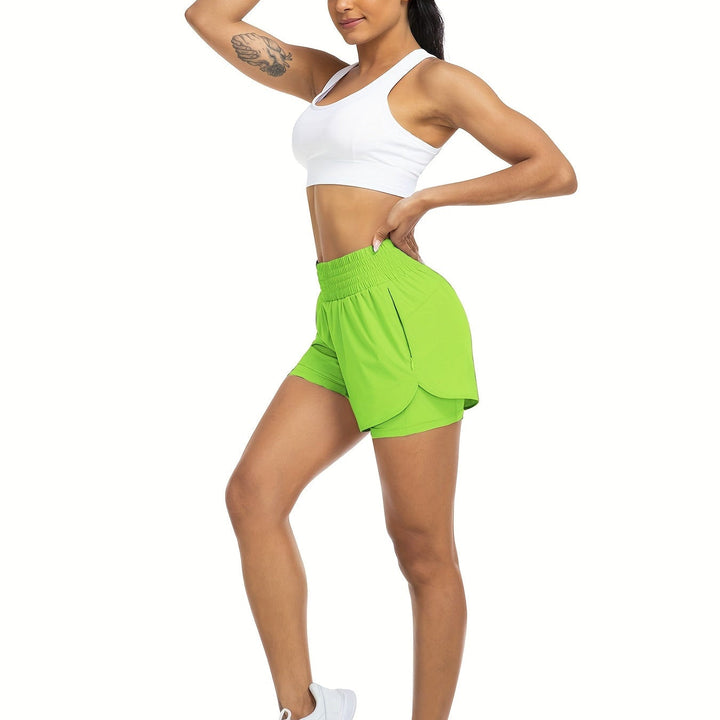 Aria | Graceful High-Waisted Double-Layer Bike Shorts