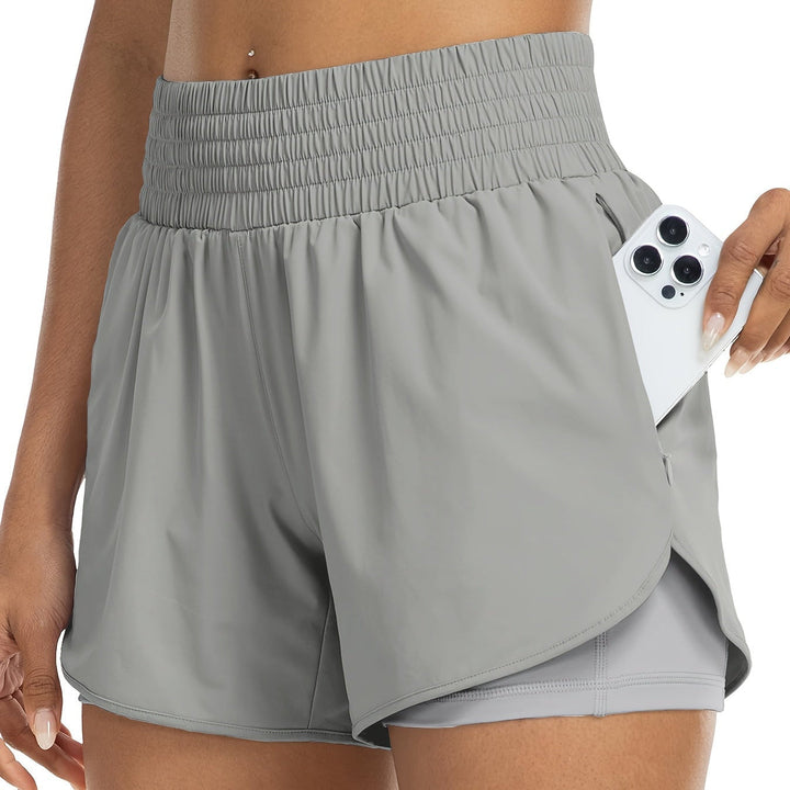 Aria | Graceful High-Waisted Double-Layer Bike Shorts