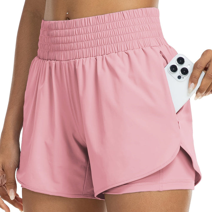 Aria | Graceful High-Waisted Double-Layer Bike Shorts