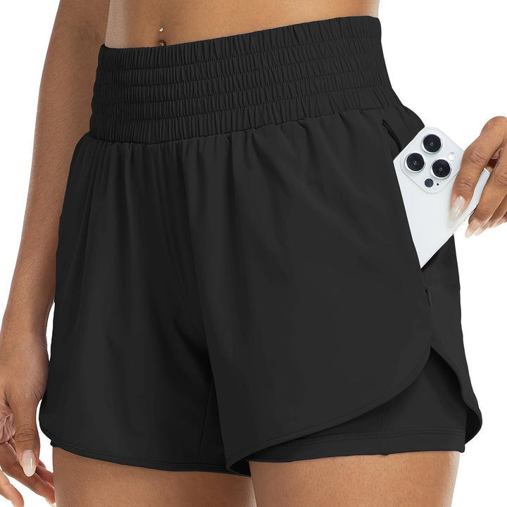 Aria | Graceful High-Waisted Double-Layer Bike Shorts
