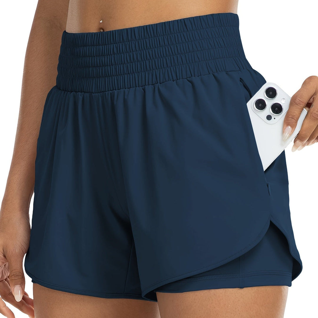 Aria | Graceful High-Waisted Double-Layer Bike Shorts