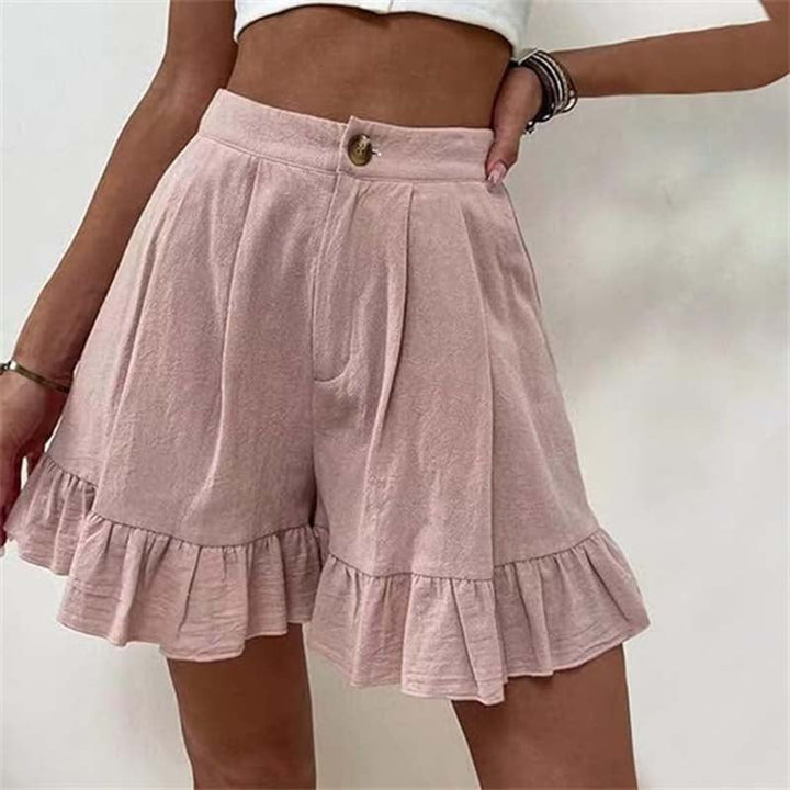 Aria | Relaxed High-Waist Ruffle Hem Shorts