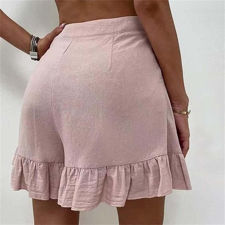 Aria | Relaxed High-Waist Ruffle Hem Shorts