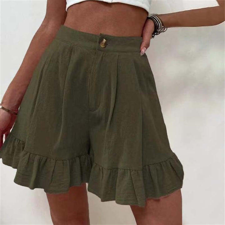 Aria | Relaxed High-Waist Ruffle Hem Shorts