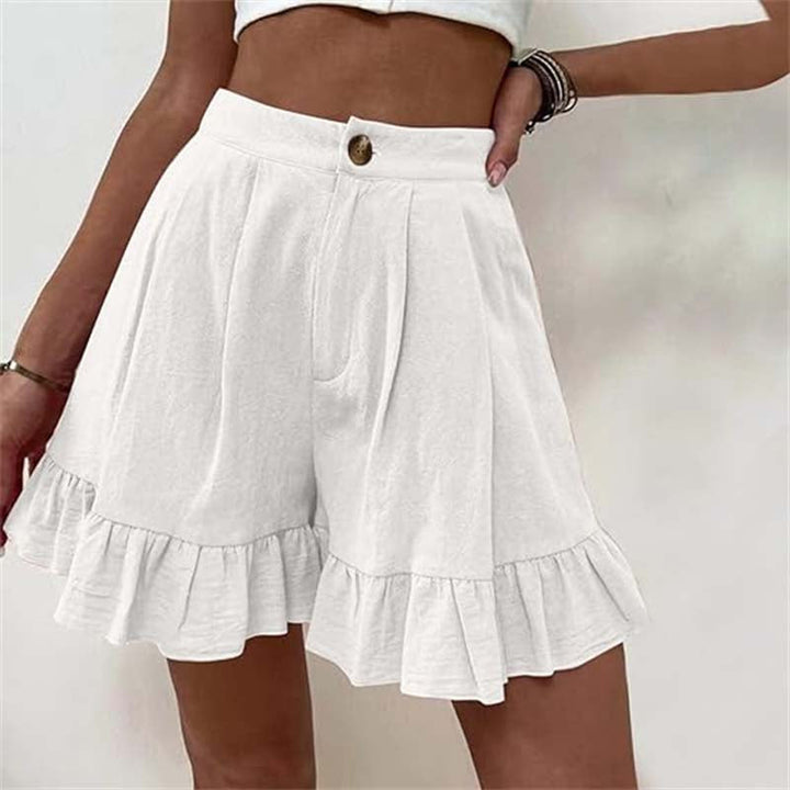 Aria | Relaxed High-Waist Ruffle Hem Shorts