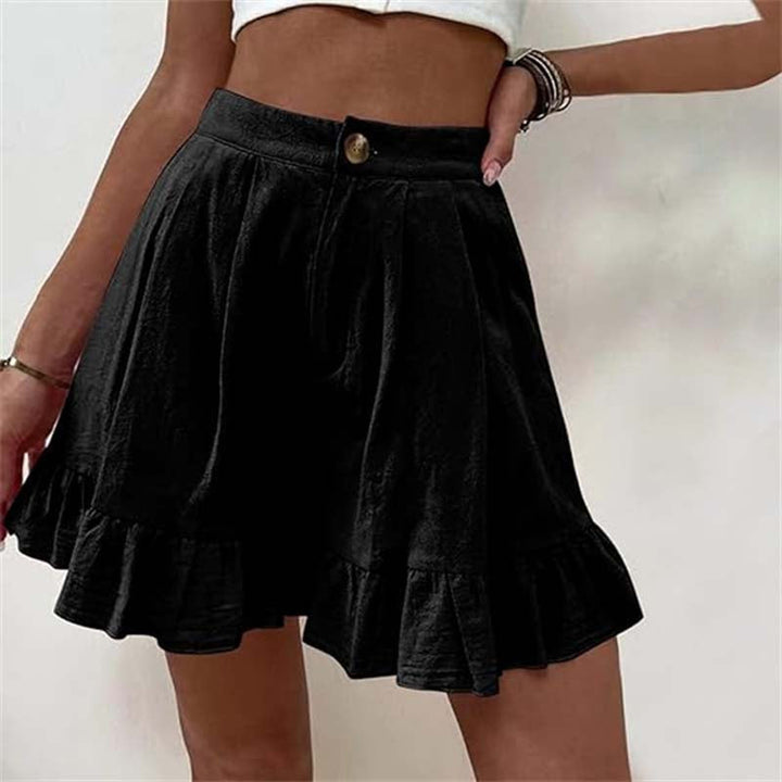 Aria | Relaxed High-Waist Ruffle Hem Shorts