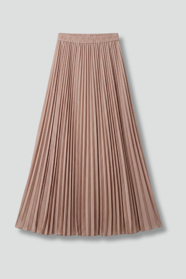 Aria | Relaxed High Waisted Pleated Maxi Skirt