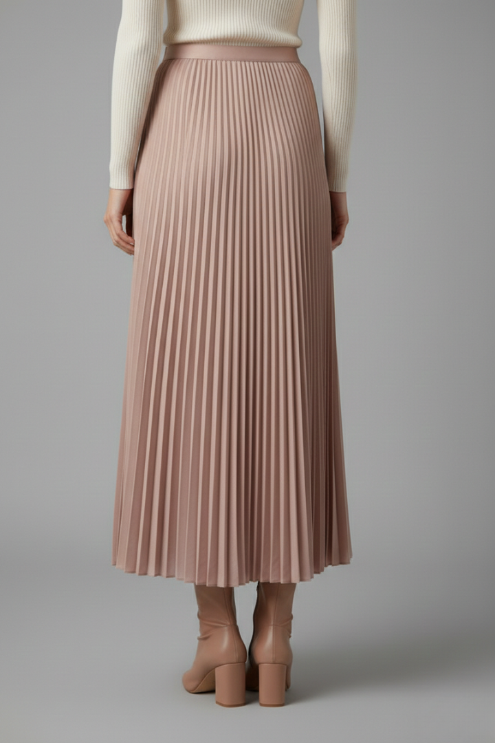 Aria | Relaxed High Waisted Pleated Maxi Skirt