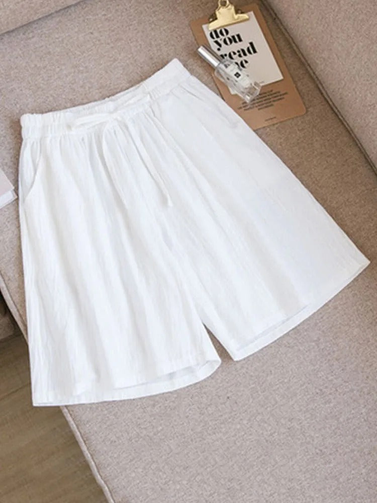 Ariana | Chic High Waisted Wide Leg Bermuda Shorts