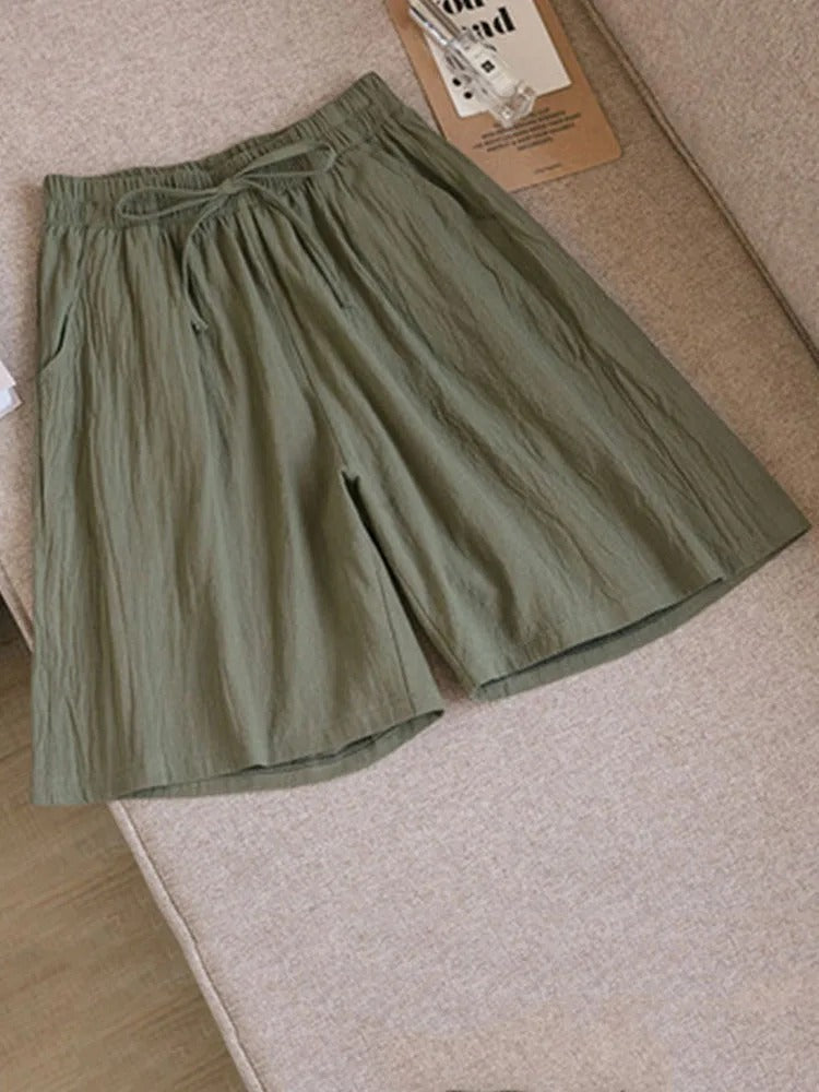 Ariana | Chic High Waisted Wide Leg Bermuda Shorts