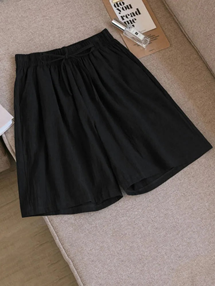 Ariana | Chic High Waisted Wide Leg Bermuda Shorts