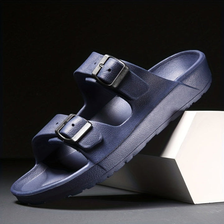 Arlo | Classic Double Buckle Men Slides Sandals