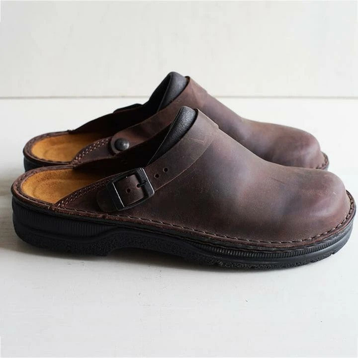 Arlo | Elegant Orthopedic Shoes Buckle Strap Clog Mules