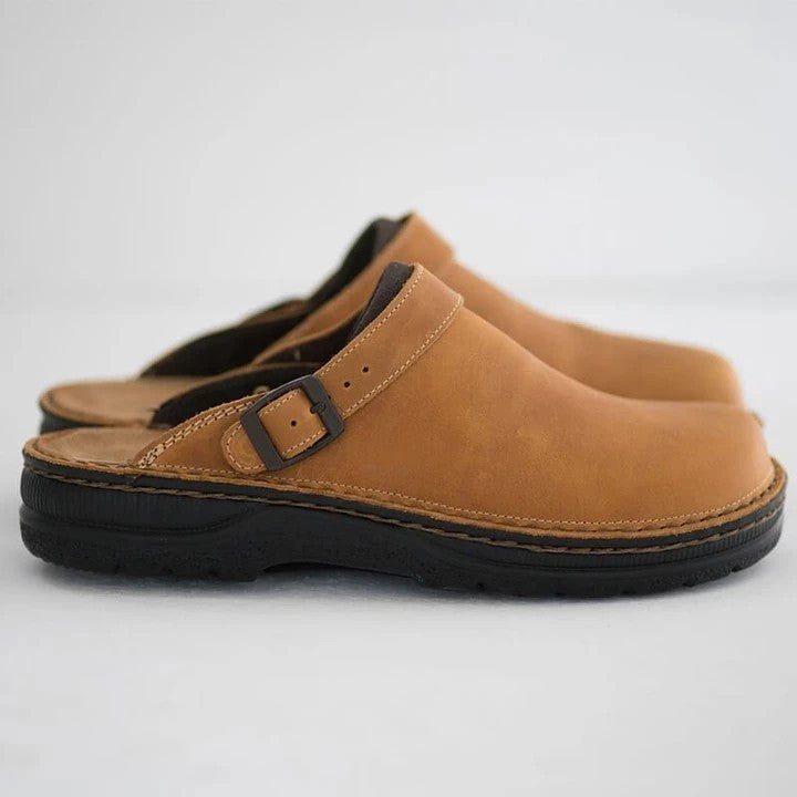 Arlo | Elegant Orthopedic Shoes Buckle Strap Clog Mules