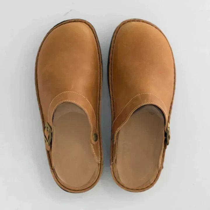 Arlo | Elegant Orthopedic Shoes Buckle Strap Clog Mules