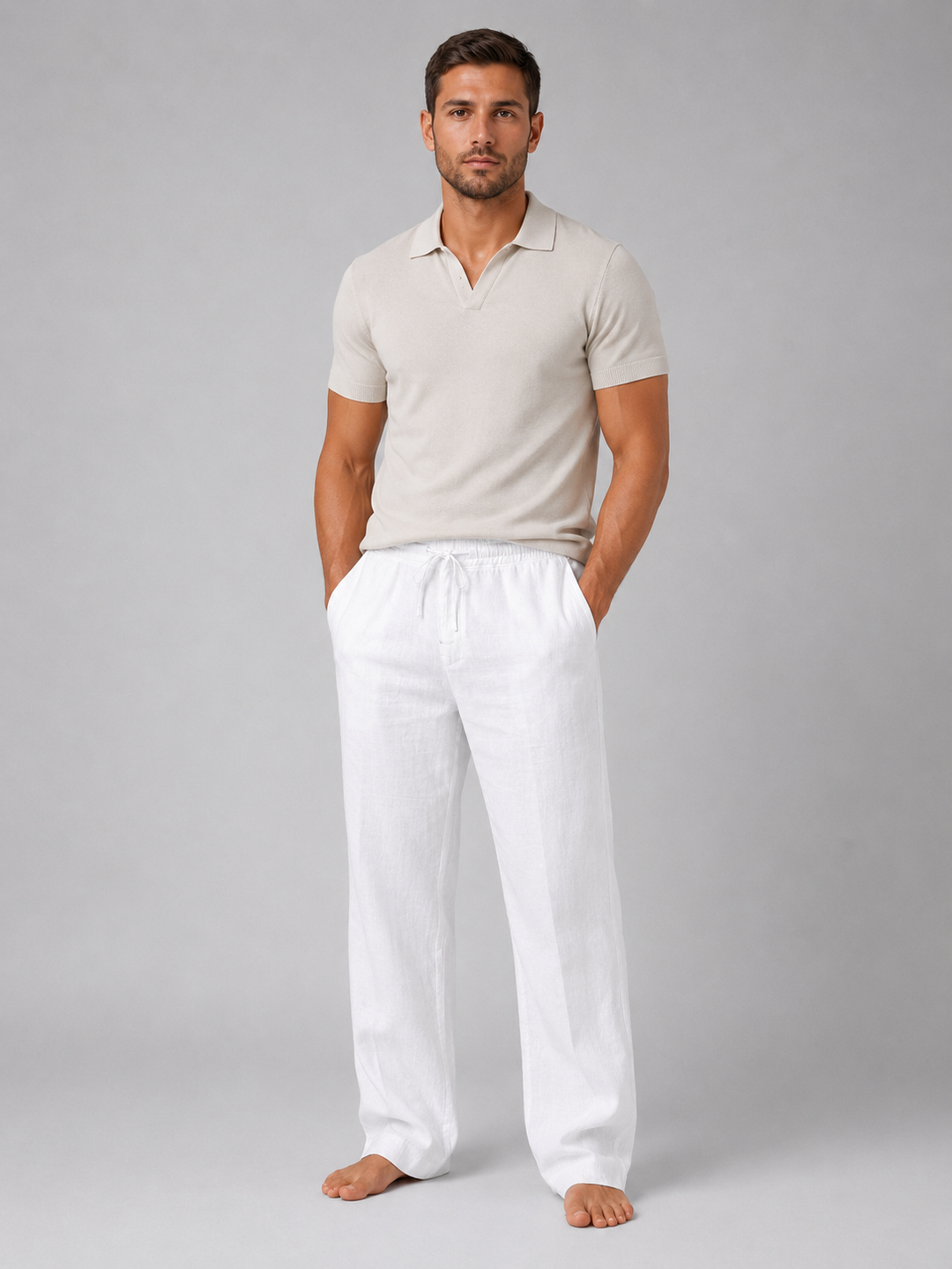 Arthur | Cosy Relaxed Drawstring Linen Pants