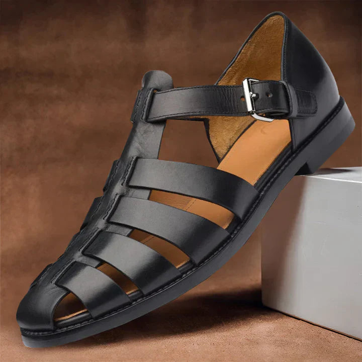 Arthur | Polished Closed Toe Gladiator Mens Sandals