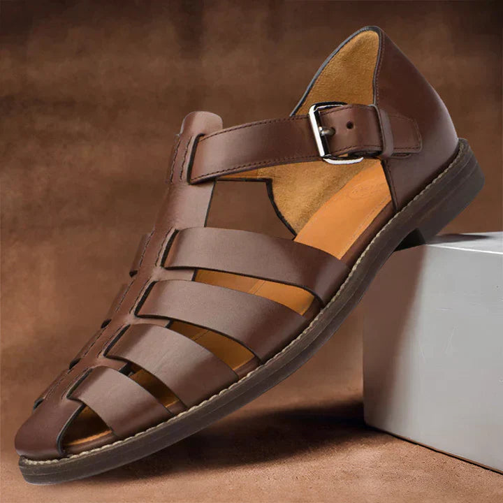 Arthur | Polished Closed Toe Gladiator Mens Sandals