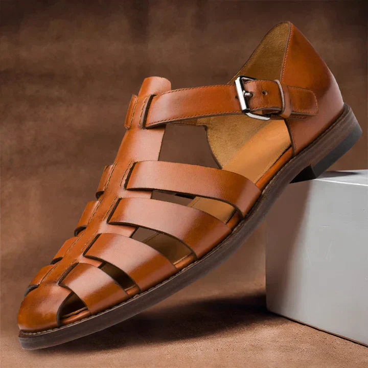 Arthur | Polished Closed Toe Gladiator Mens Sandals