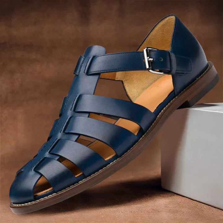 Arthur | Polished Closed Toe Gladiator Mens Sandals