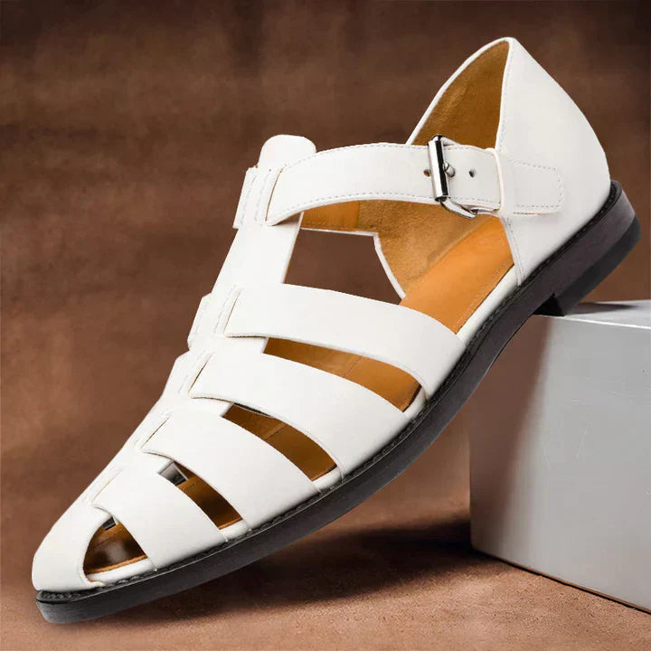 Arthur | Polished Closed Toe Gladiator Mens Sandals