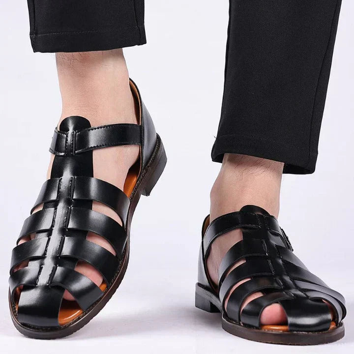 Arthur | Polished Closed Toe Gladiator Mens Sandals
