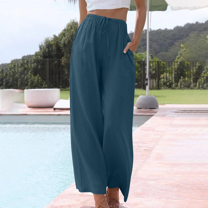 Audrey | Effortless Wide Leg Linen Pants with Drawstring Waist
