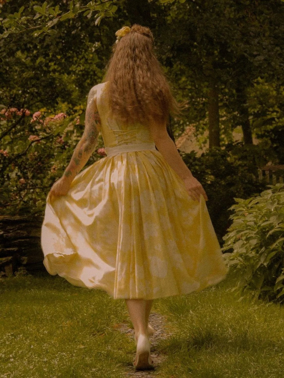 Audrey | Graceful Floral A-Line Midi Summer Dresses