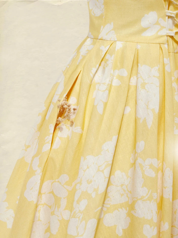 Audrey | Graceful Floral A-Line Midi Summer Dresses