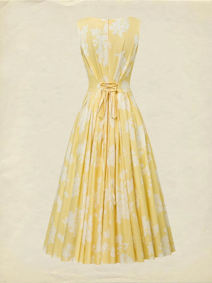 Audrey | Graceful Floral A-Line Midi Summer Dresses