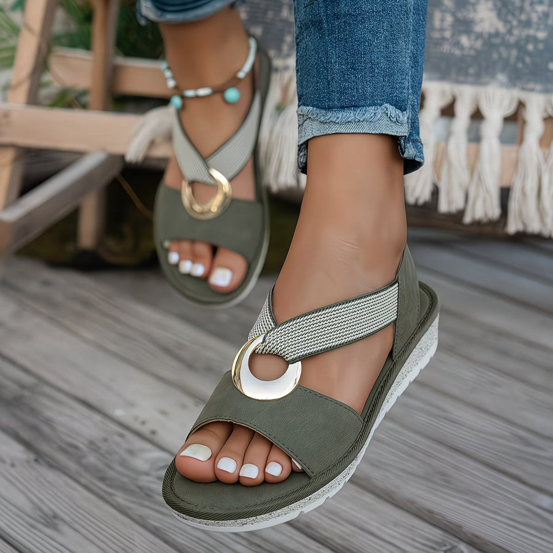 Audrey | Sophisticated Crossover Slingback Platform Sandals