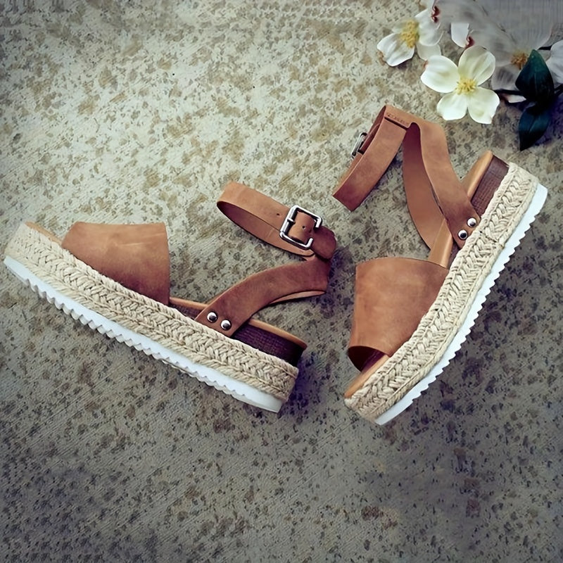 Audrey | Stylish Espadrille Wedges Ankle Strap Sandals